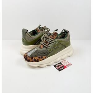 Size 42EU/9US - Versace Chain Reaction Olive Leopard